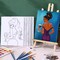 12 Pcs Pre Drawn Canvas for Painting for Adults Sip and Paint Party Kit Pre Printed Canvas Bulk for DIY Art Party Favors Adult's Date Night(Stylish Lady,8 x 10 Inch)